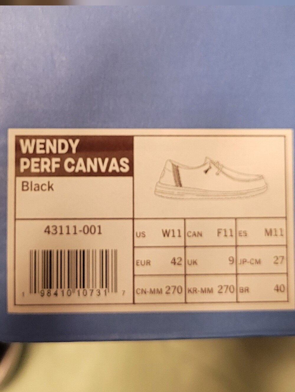 Hey Dude Women Wendy Perf Canvas Black *New In Box* - Picture 4 of 4
